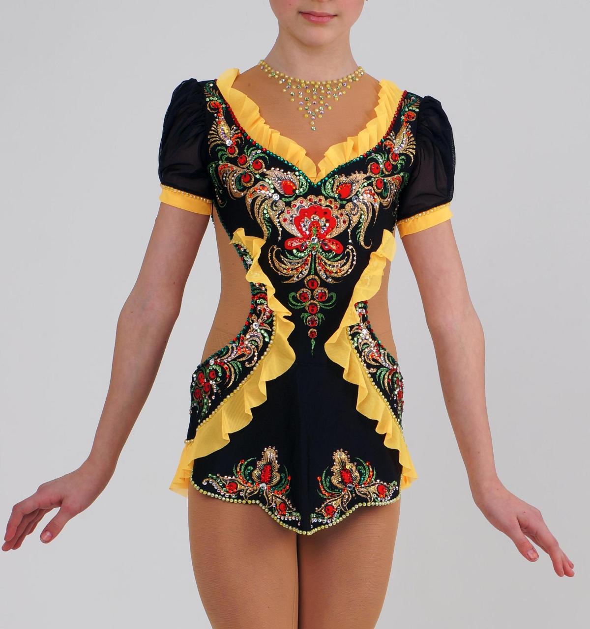 Платье для фигурного катания в наличии Русские узоры