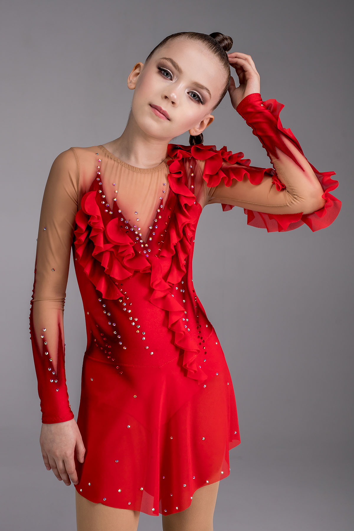 Платье для фигурного катания Легенды о любви со стразами