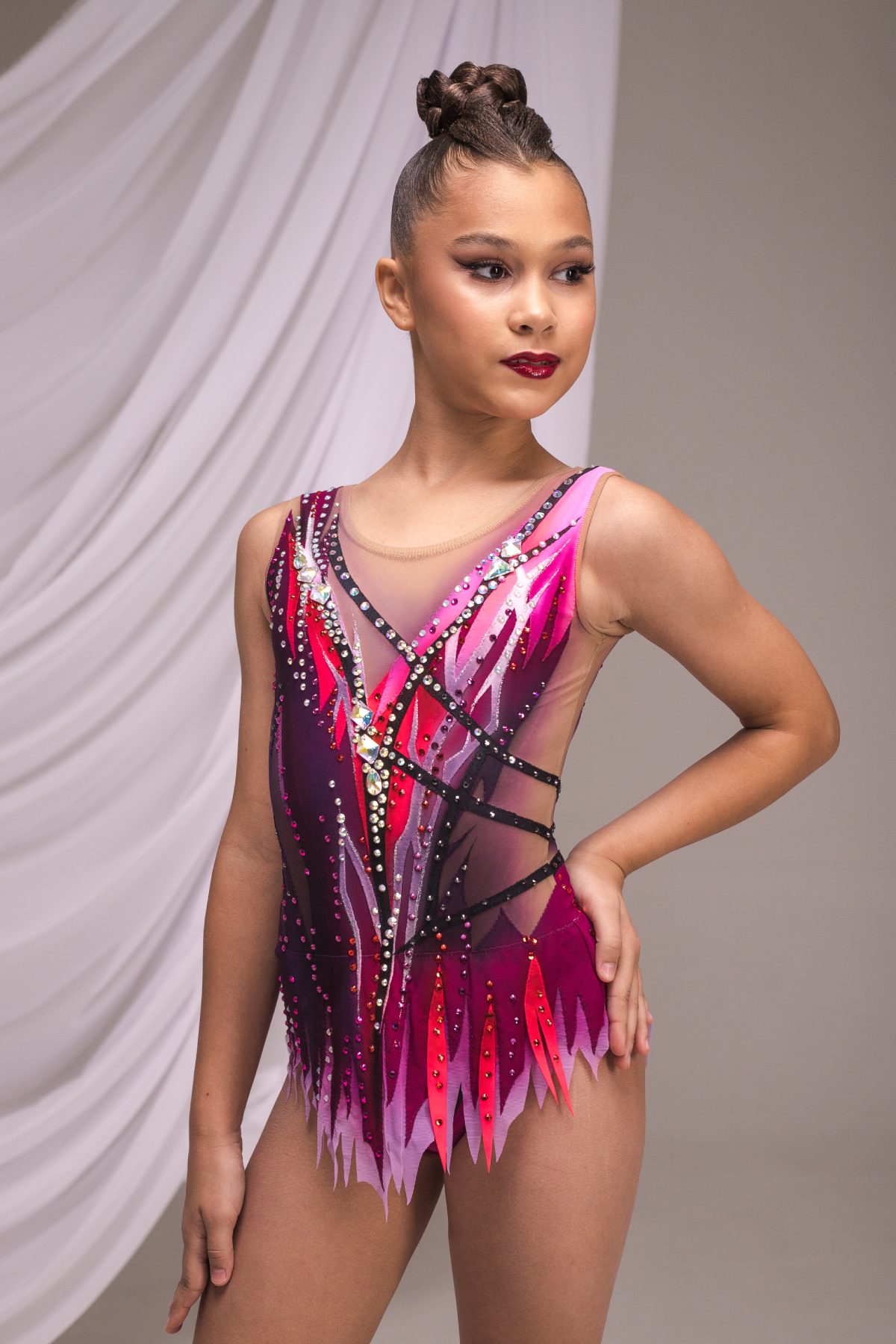 Купальник для художественной гимнастики Закат над туманным городом