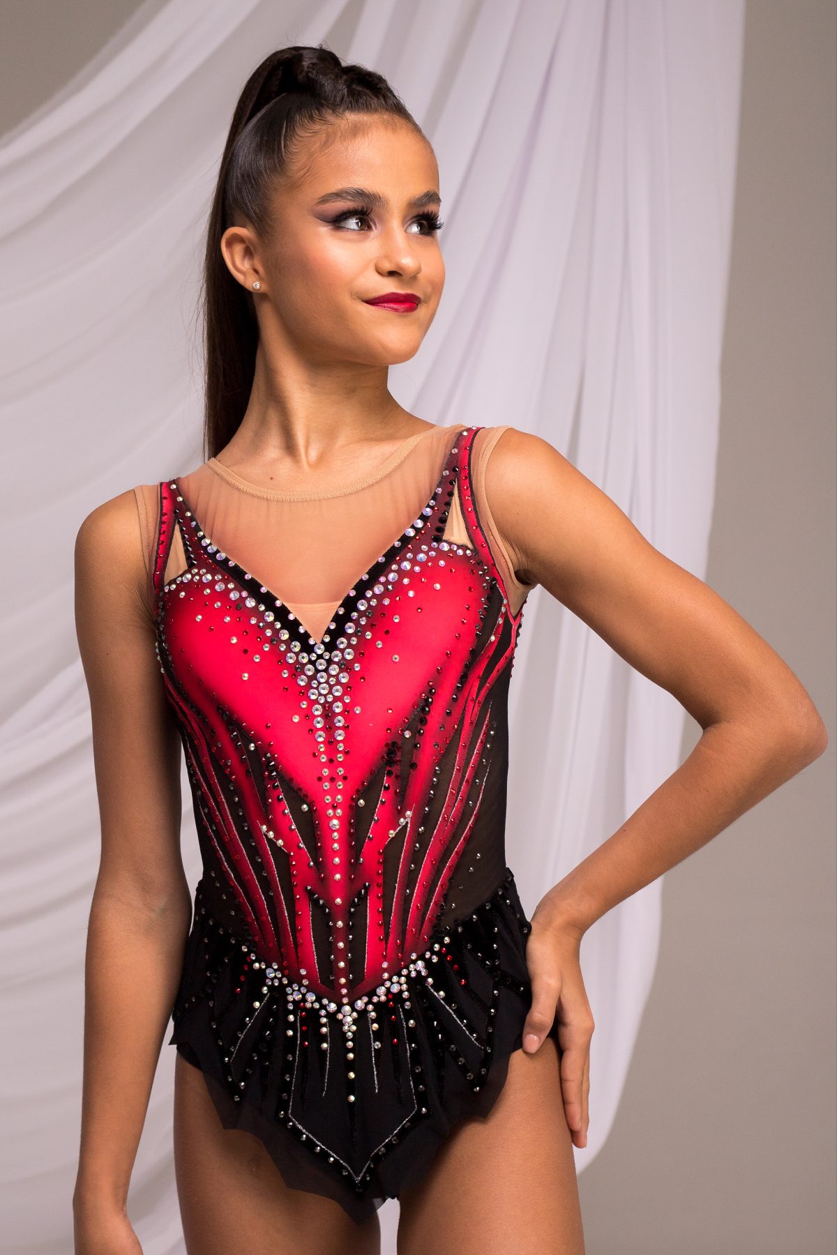 Купальник для художественной гимнастики Пламя в ночи