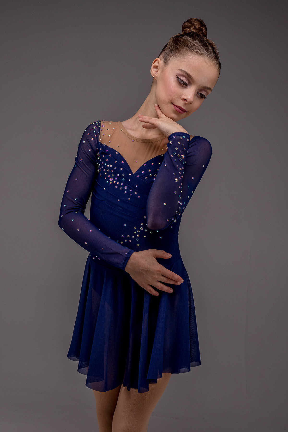 Платье для фигурного катания Летисия со стразами