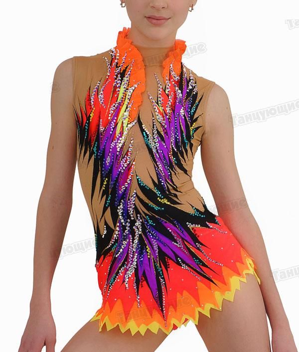 Купальник для художественной гимнастики Пираты Карибского моря со стразами