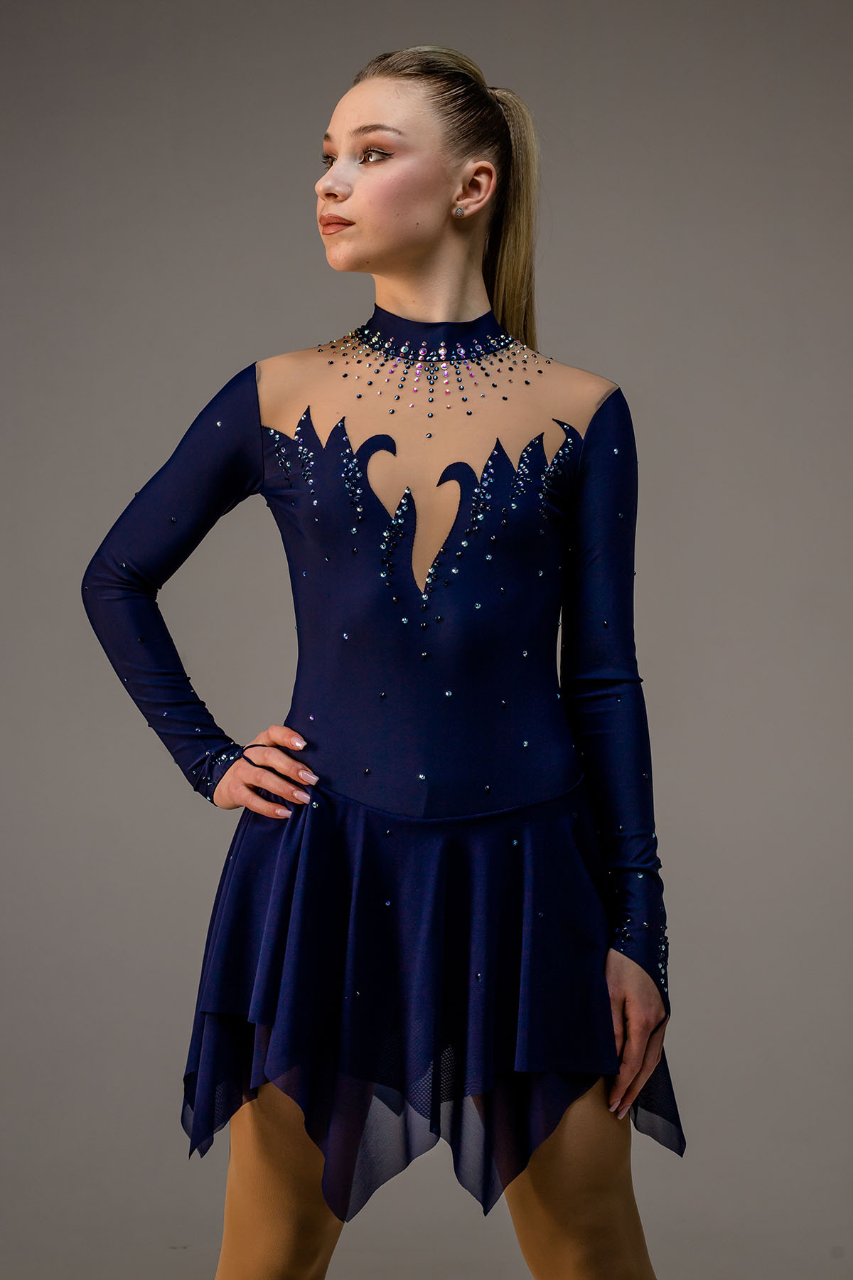Платье для фигурного катания Селестия со стразами