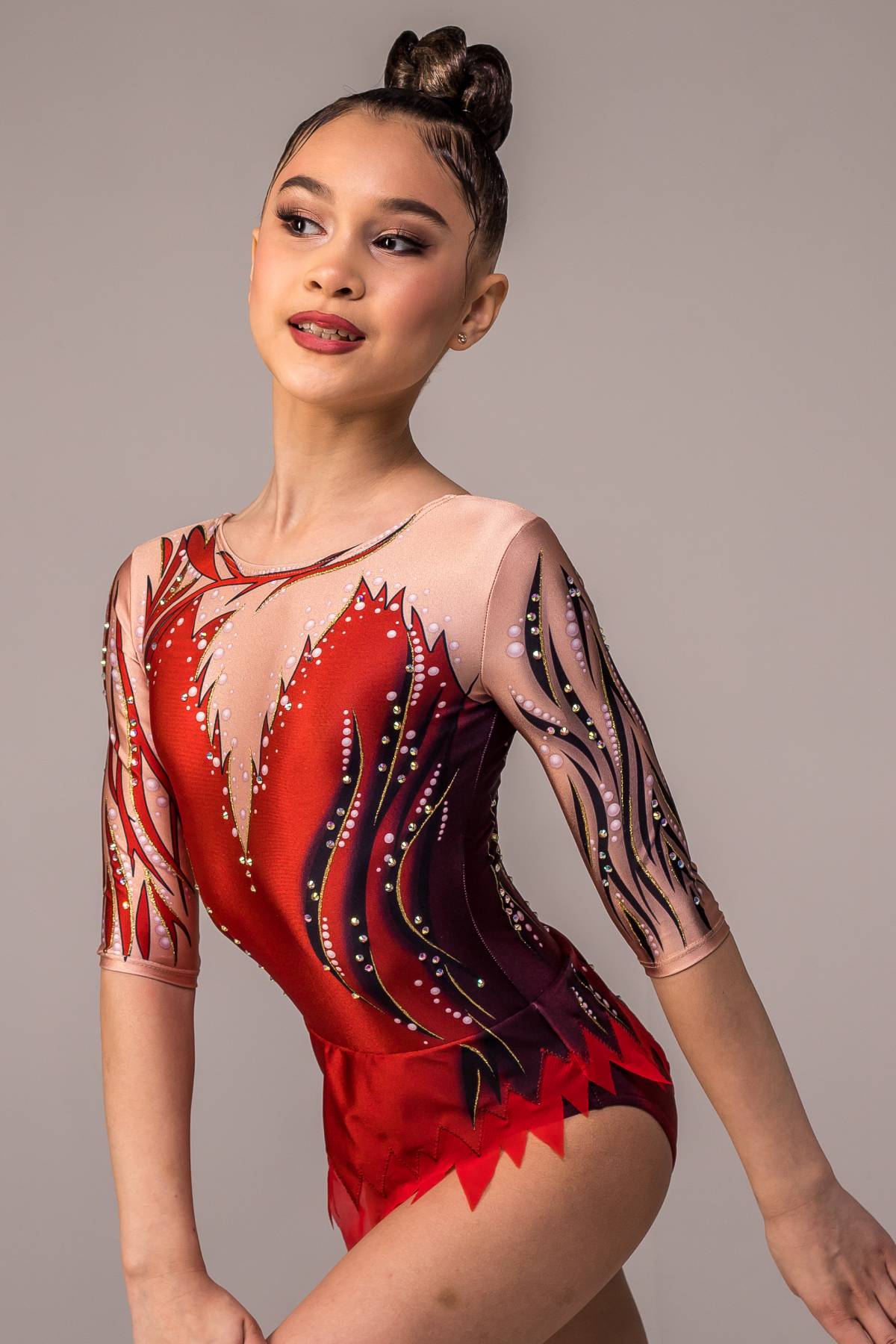 Купальник для художественной гимнастики Дивный вечер со стразами