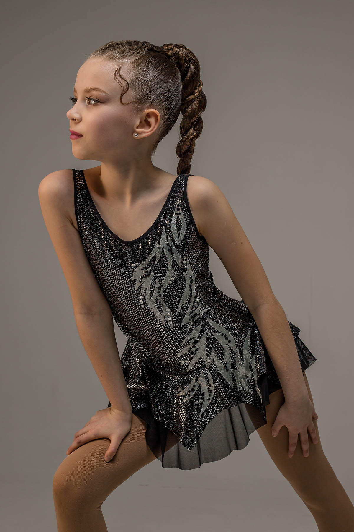 Платье для фигурного катания Хроники Нарнии со стразами