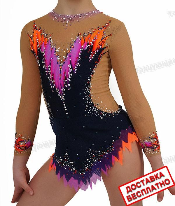 Купальник для художественной гимнастики Инферно со стразами