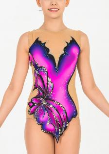 Купальник для художественной гимнастики Крылья цвета Violet