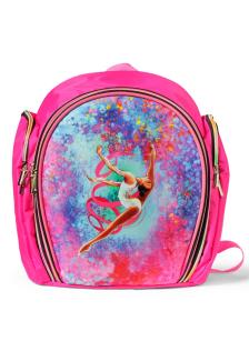 Рюкзак для гимнастики розовый неон/голубой