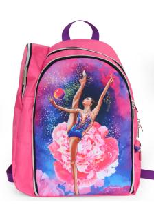 Рюкзак с боковым карманом розовый/фиолетовый